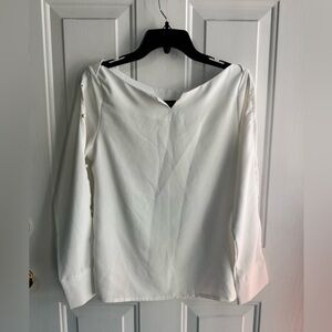 VANILLA TOP White Long Sleeve Blouse Women’s SIZE M Elegant Minimal Style